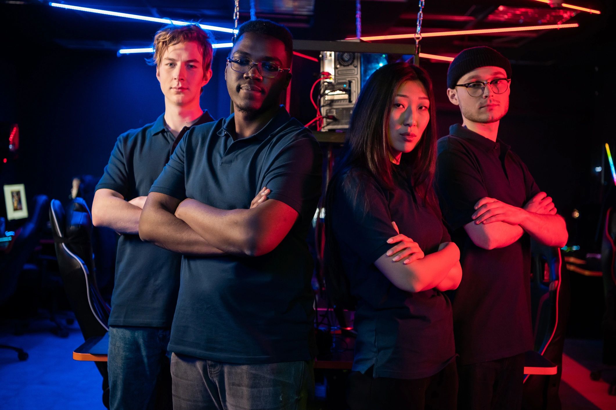 Esports-style team portrait