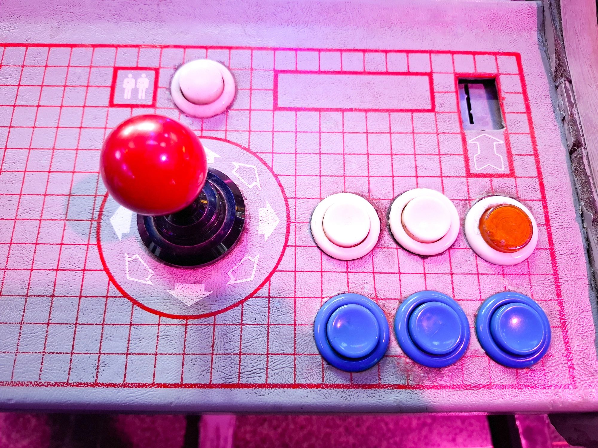 Retro arcade style game buttons