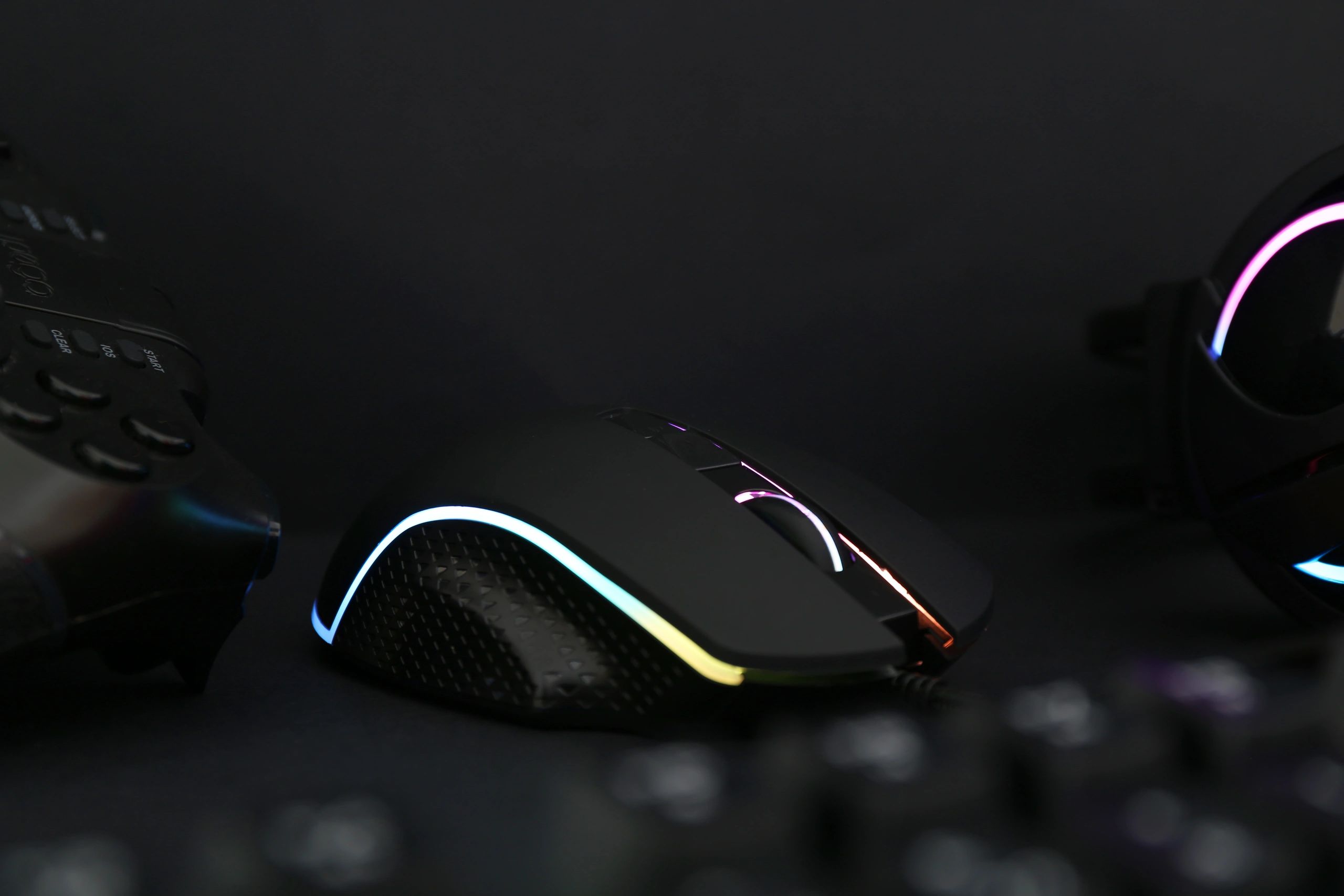 Game controller on dark background